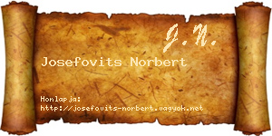 Josefovits Norbert névjegykártya